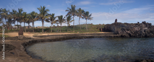 Fototapeta Naklejka Na Ścianę i Meble -  Little beach in Hanga Roa,  Easter Island