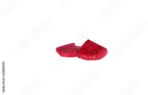 Dragon fruit quarter slices red