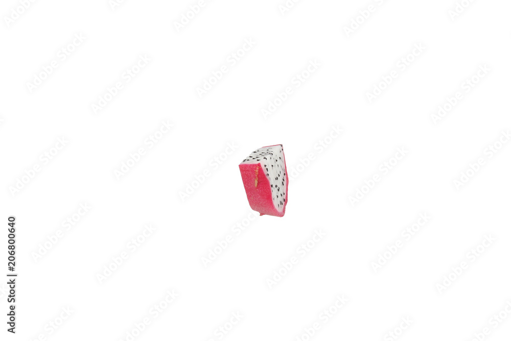 Dragon fruit slice half single white