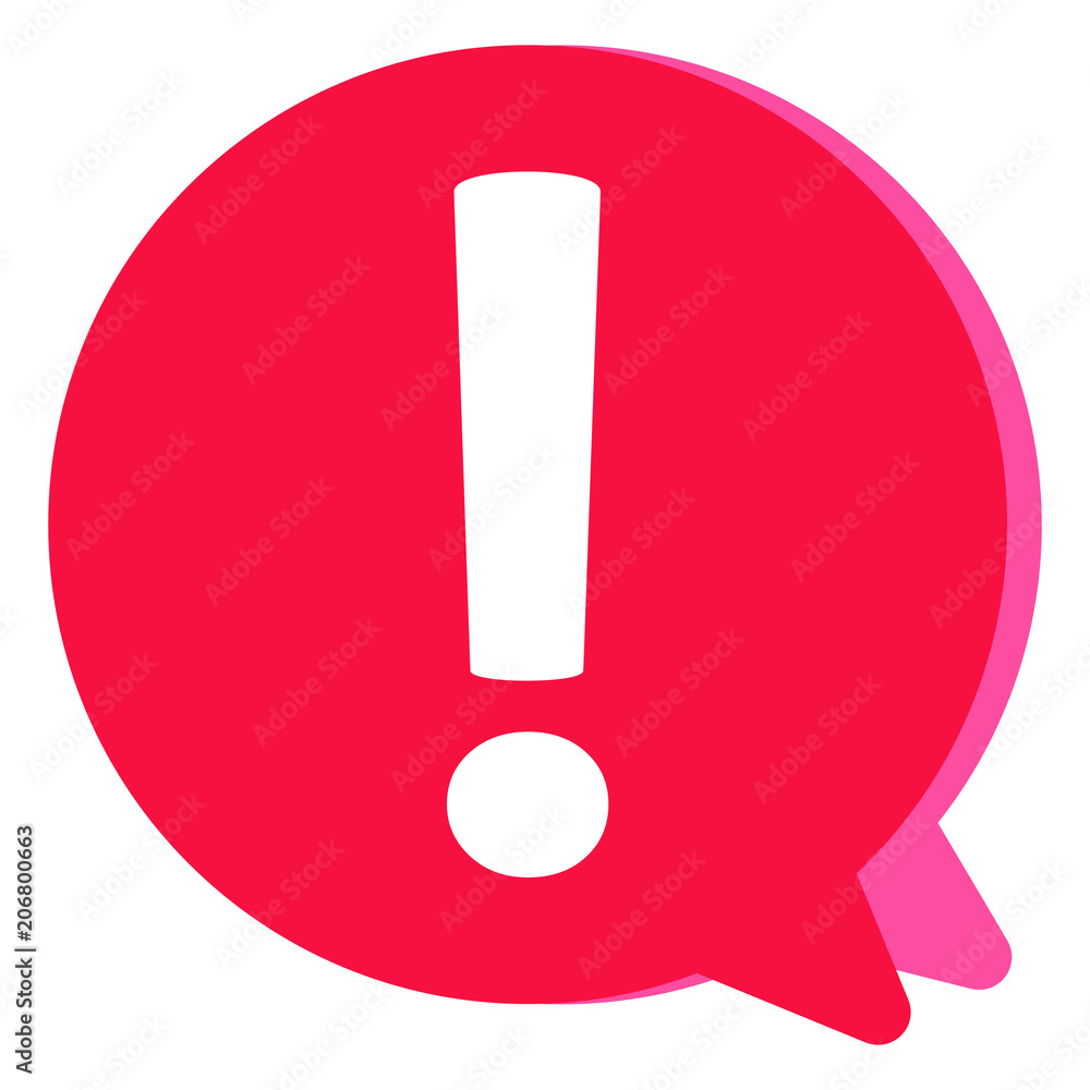 Exclamation mark in speech bubble, Warning danger sign, vector. Exclamation mark in speech bubble, Warning danger sign, vector.