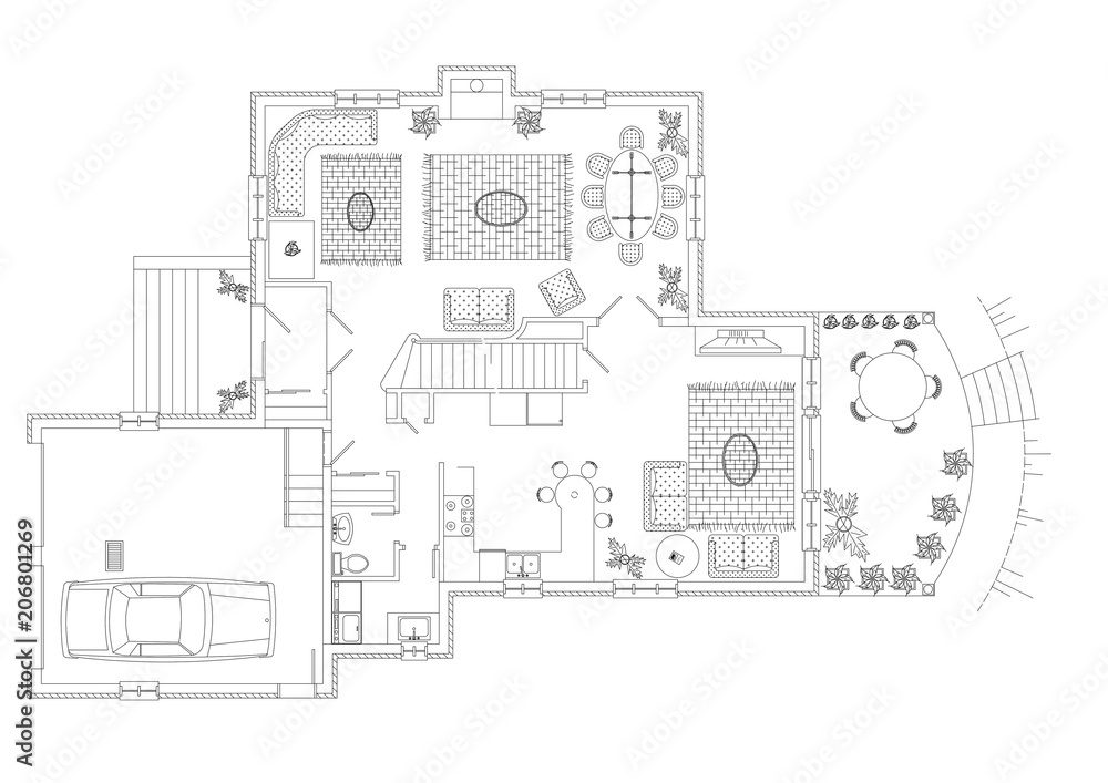 Floor plan Blueprint - isolated