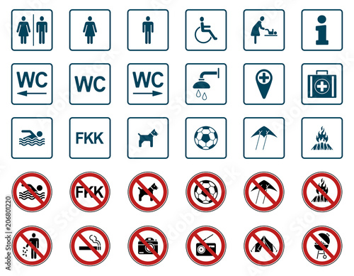 Hinweisschilder Iconset - Strand / Badestelle