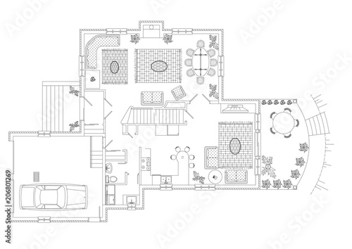 Floor plan Blueprint - isolated