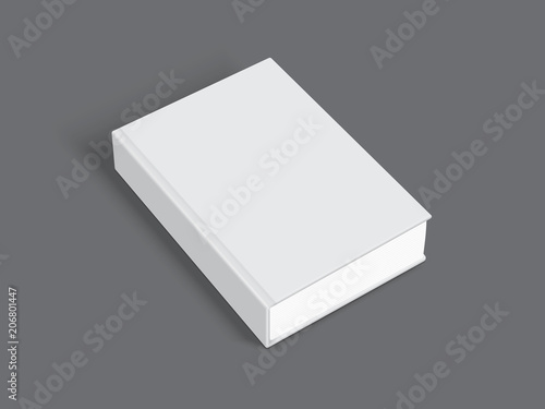 white book with thick cover isolated on black background mock up