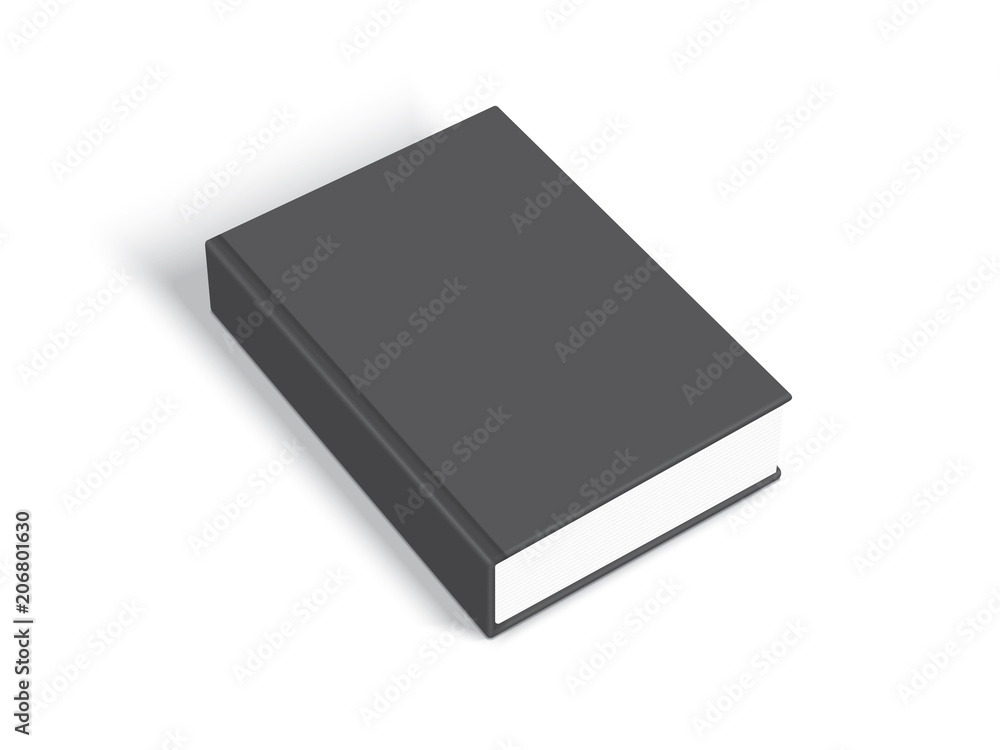 black book with thick cover isolated on white background mock up black book with thick cover isolated on white background mock up