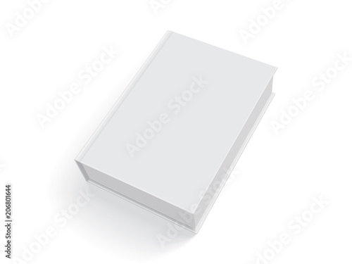 white book with thick cover isolated on white background mock up 