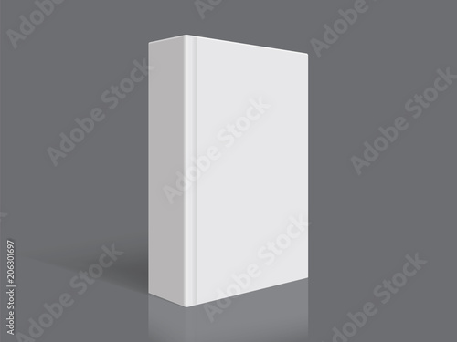 white book with thick cover isolated on black background mock up 