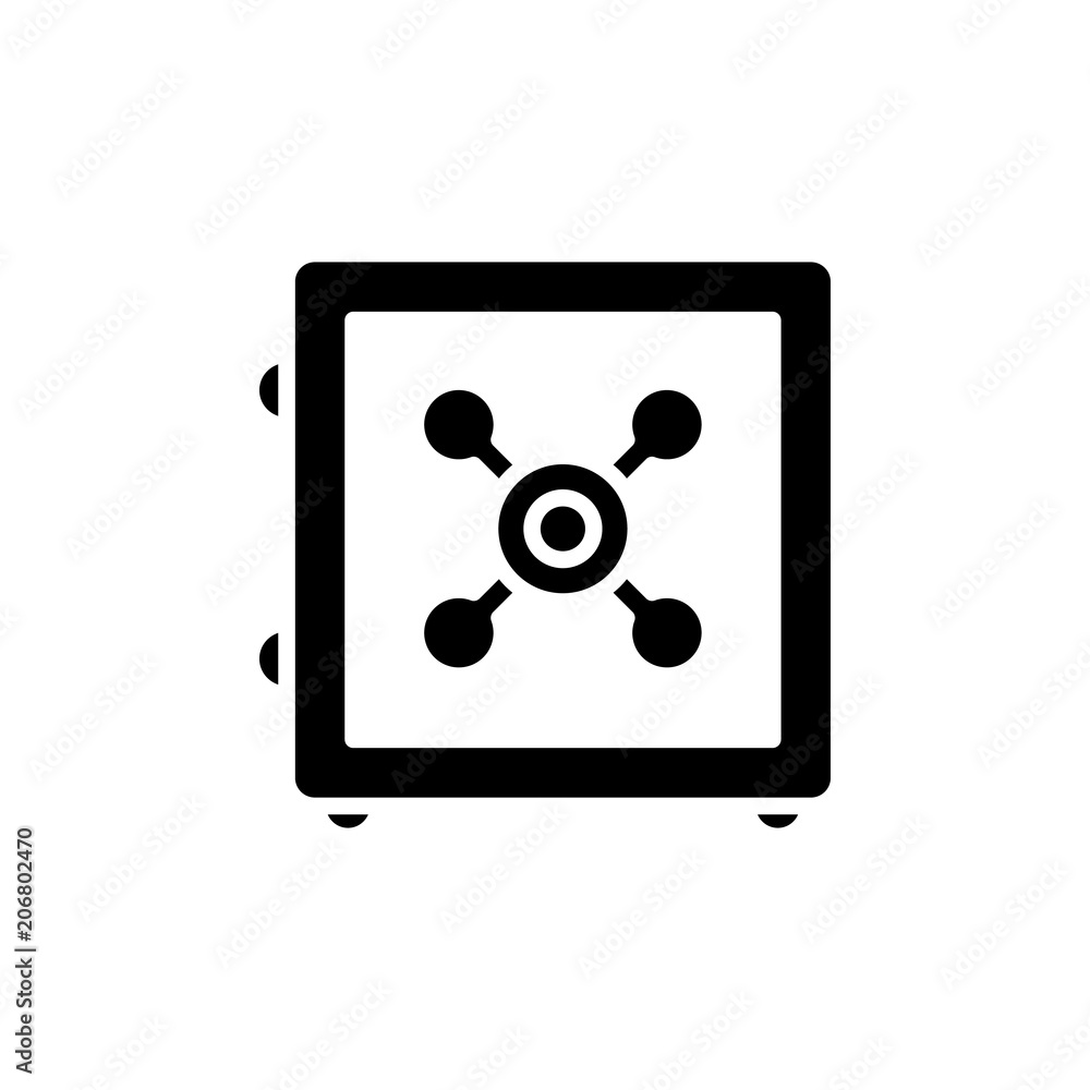 Financial security black icon concept. Financial security flat vector symbol, sign, illustration. Financial security black icon concept. Financial security flat vector symbol, sign, illustration.