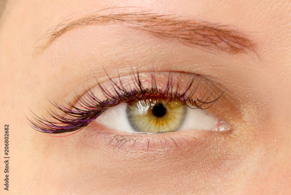 Obraz premium Beautiful Woman with long lashes in a beauty salon. Eyelash extension.