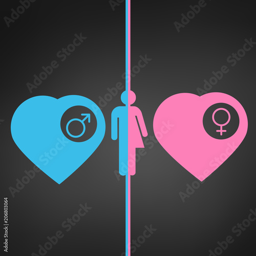 man and woman icon, blue an...