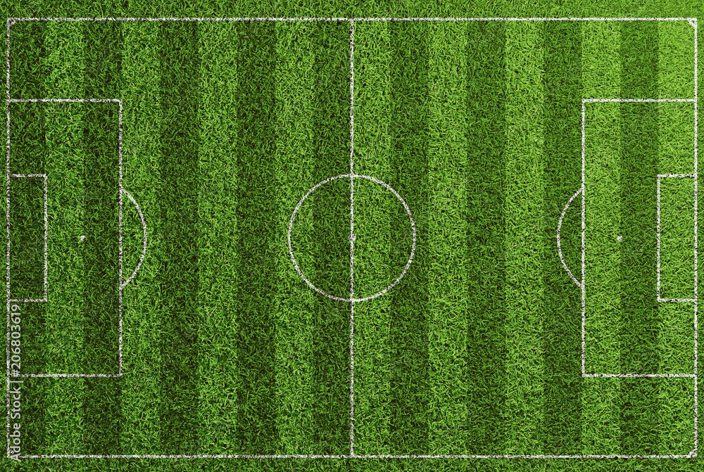 Rasen Fußball Spielfeld von oben mit Linien Stock-Illustration | Adobe Stock