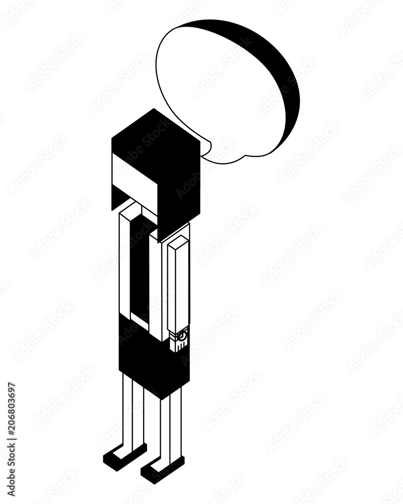 businesswoman with speech bubble isometric avatar character vector illustration design businesswoman with speech bubble isometric avatar character vector illustration design