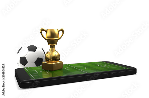 mobile phone soccer field w...