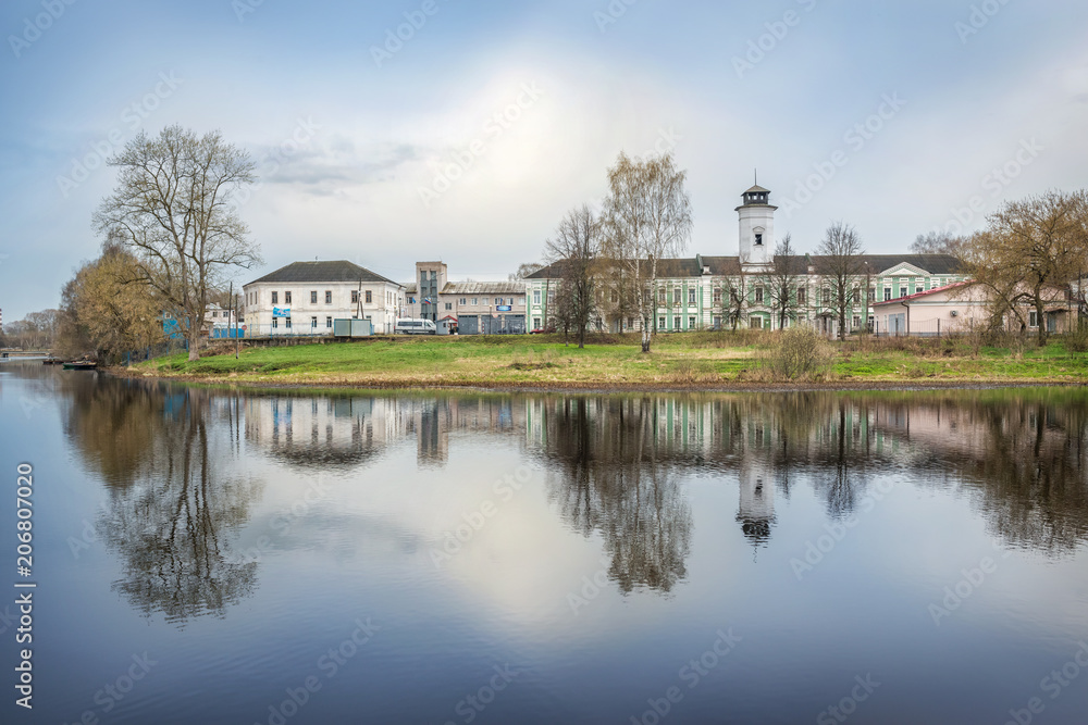 Obraz premium Пожарная часть Волочка Fire station buildings in Vyshny Volochyok
