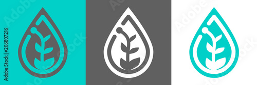 Plant in waterdrop  icon 