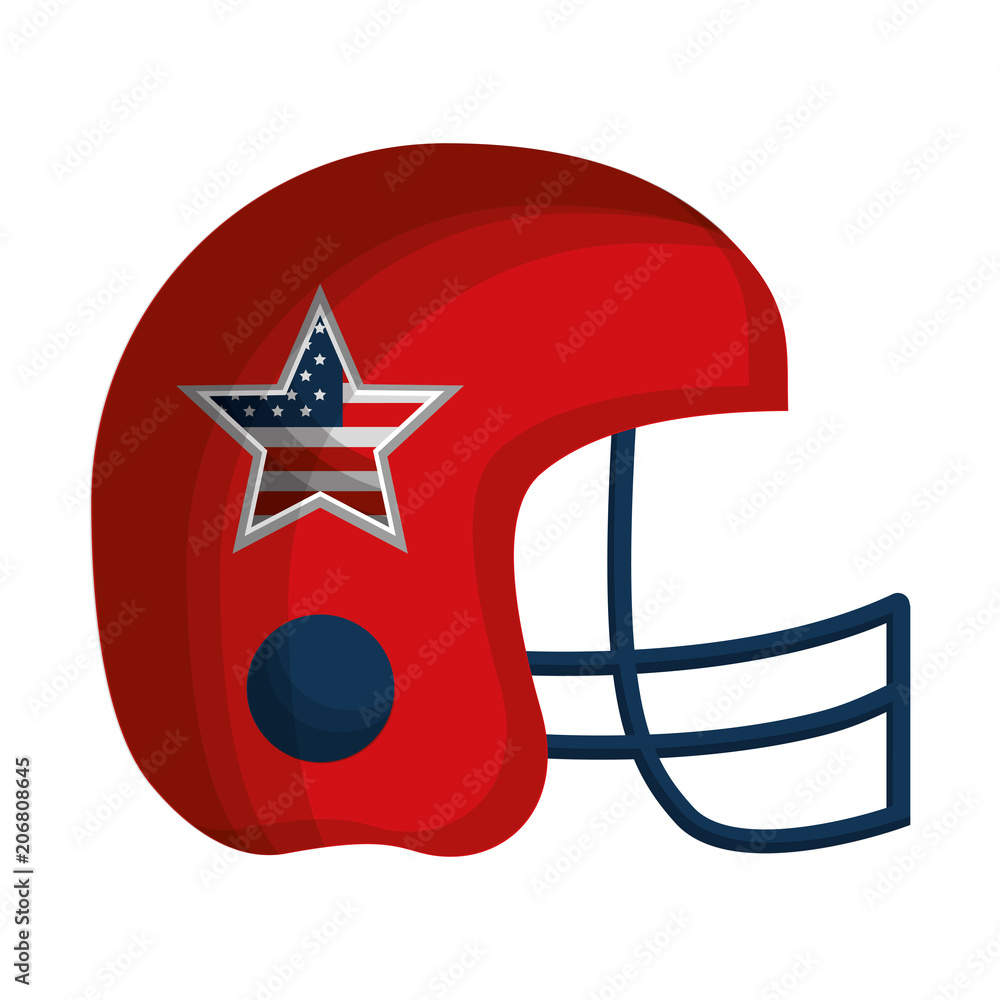 American football helmet with american flag vector design.