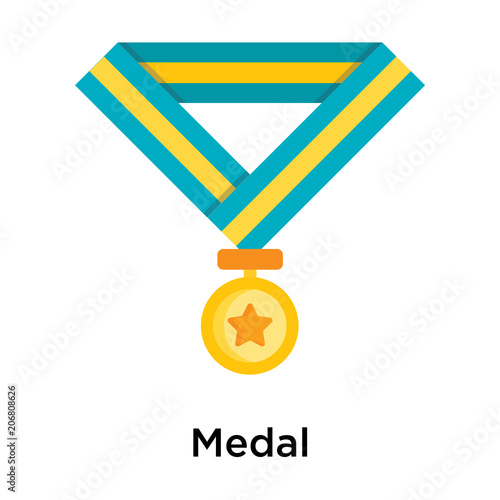 Medal icon vector sign and symbol isolated on white background