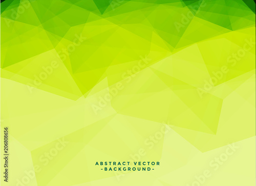green triangle low poly geometric background with copyspace