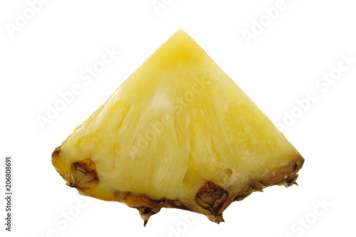 slice of pineapple isolated on white