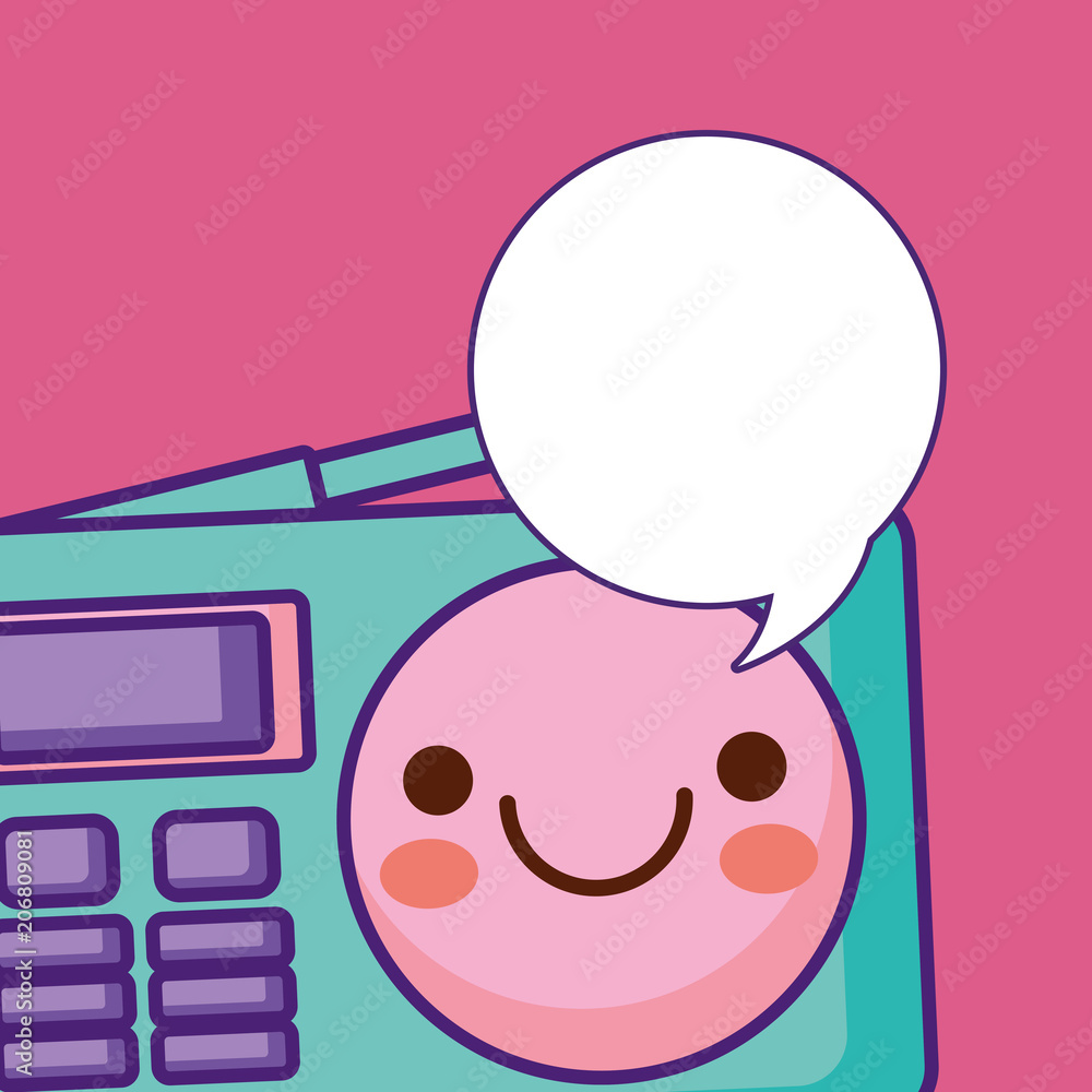 speech bubble and kawaii retro radio icon over pink background, vector  illustration Stock Vector | Adobe Stock