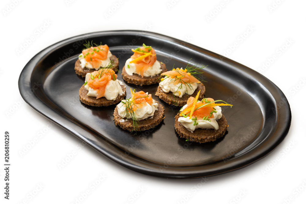 Norwegian Smoked Salmon Canapés with Cream Cheese Norwegian Smoked Salmon Canapés with Cream Cheese