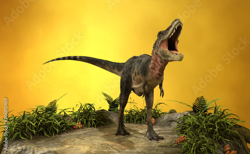 3D Rendering Dinosaur Tarbosaurus © photosvac