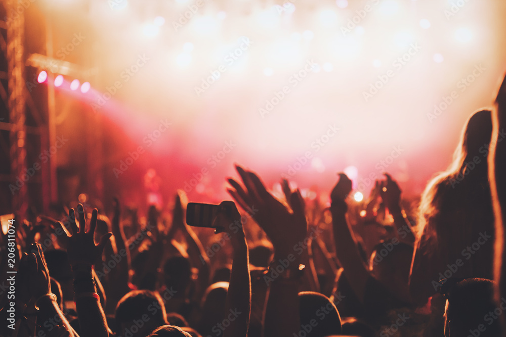 Picture of party people at music festival Picture of party people at music festival