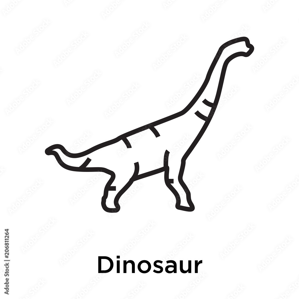 Fototapeta premium Dinosaur icon vector sign and symbol isolated on white background