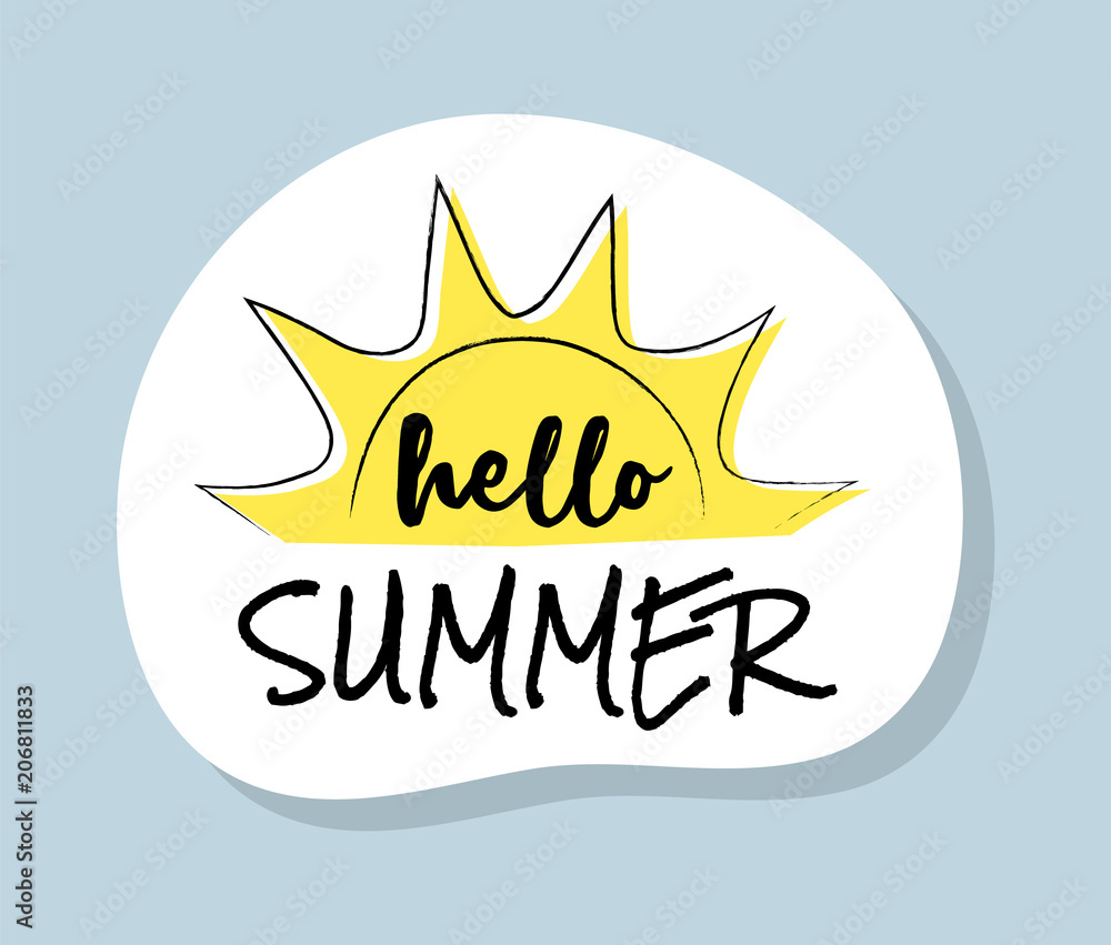 Cute summer icon with funny text. Vector. Cute summer icon with funny text. Vector.