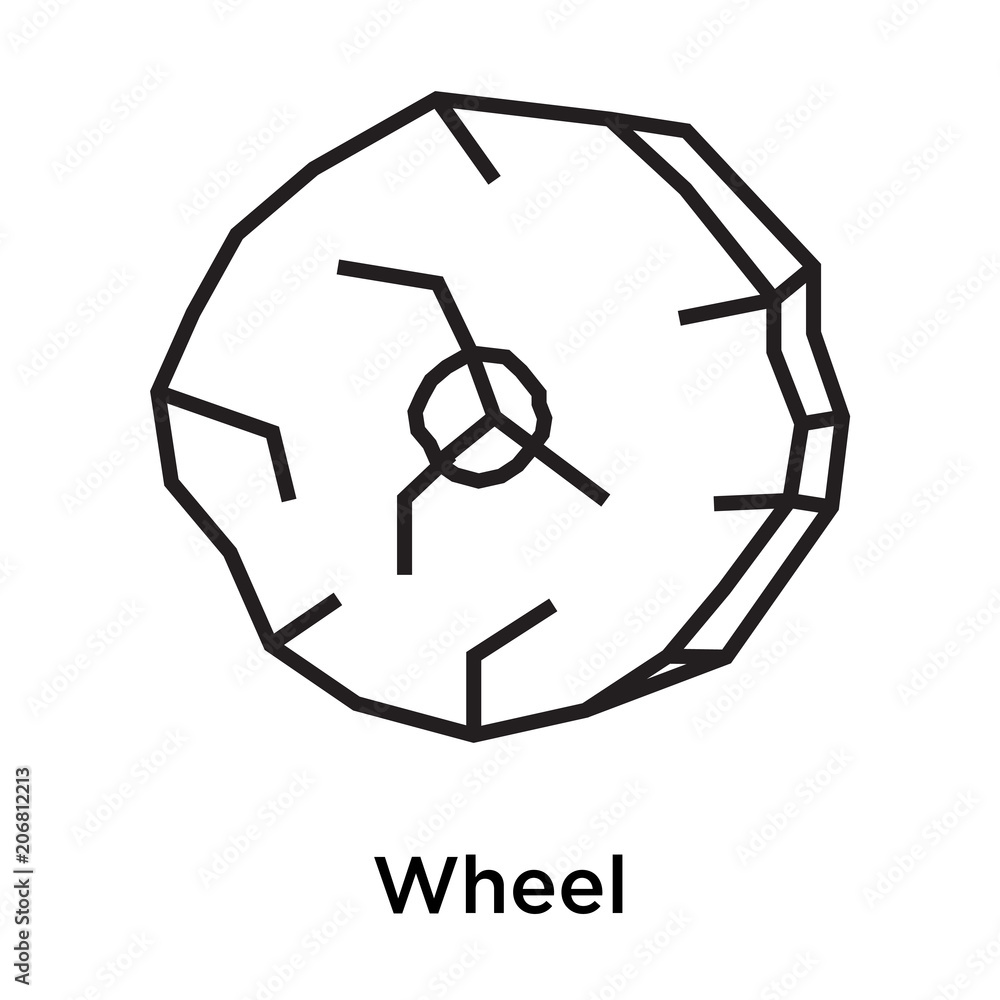 Wheel icon vector sign and symbol isolated on white background Wheel icon vector sign and symbol isolated on white background
