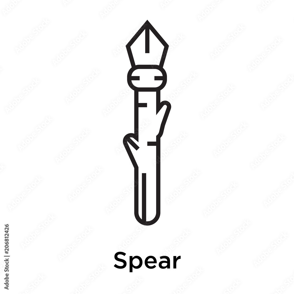 Spear icon vector sign and symbol isolated on white background Spear icon vector sign and symbol isolated on white background