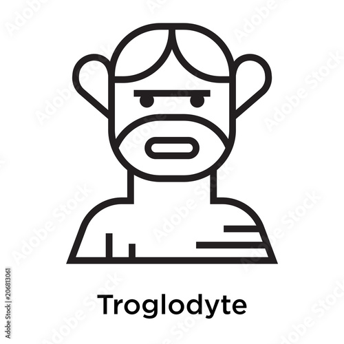 Troglodyte icon vector sign and symbol isolated on white background