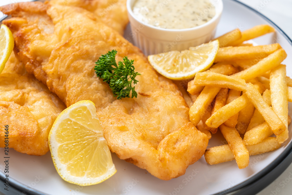 fish and chips with french fries