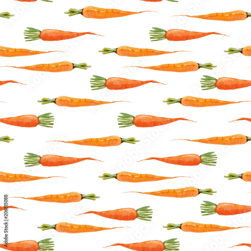 Watercolor carrot vector pattern