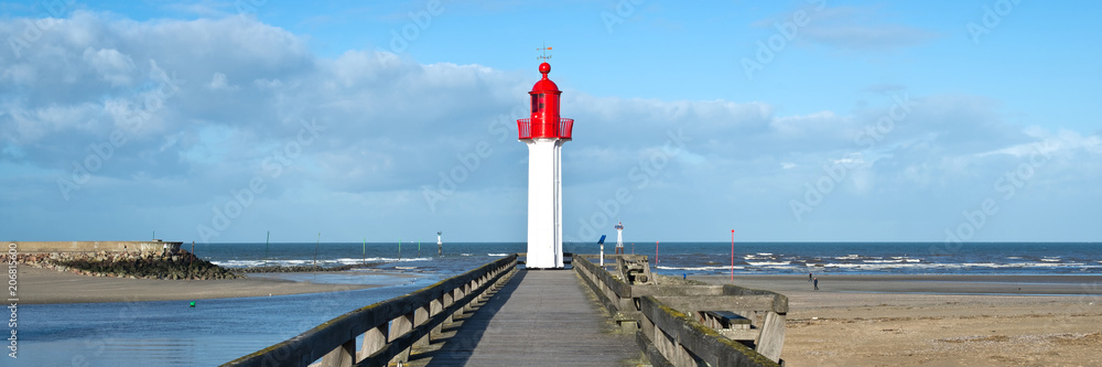 Panorama of the lighthouse of Trouville, Normandy, FrancePapa, meaning Happy Fathers Day in French