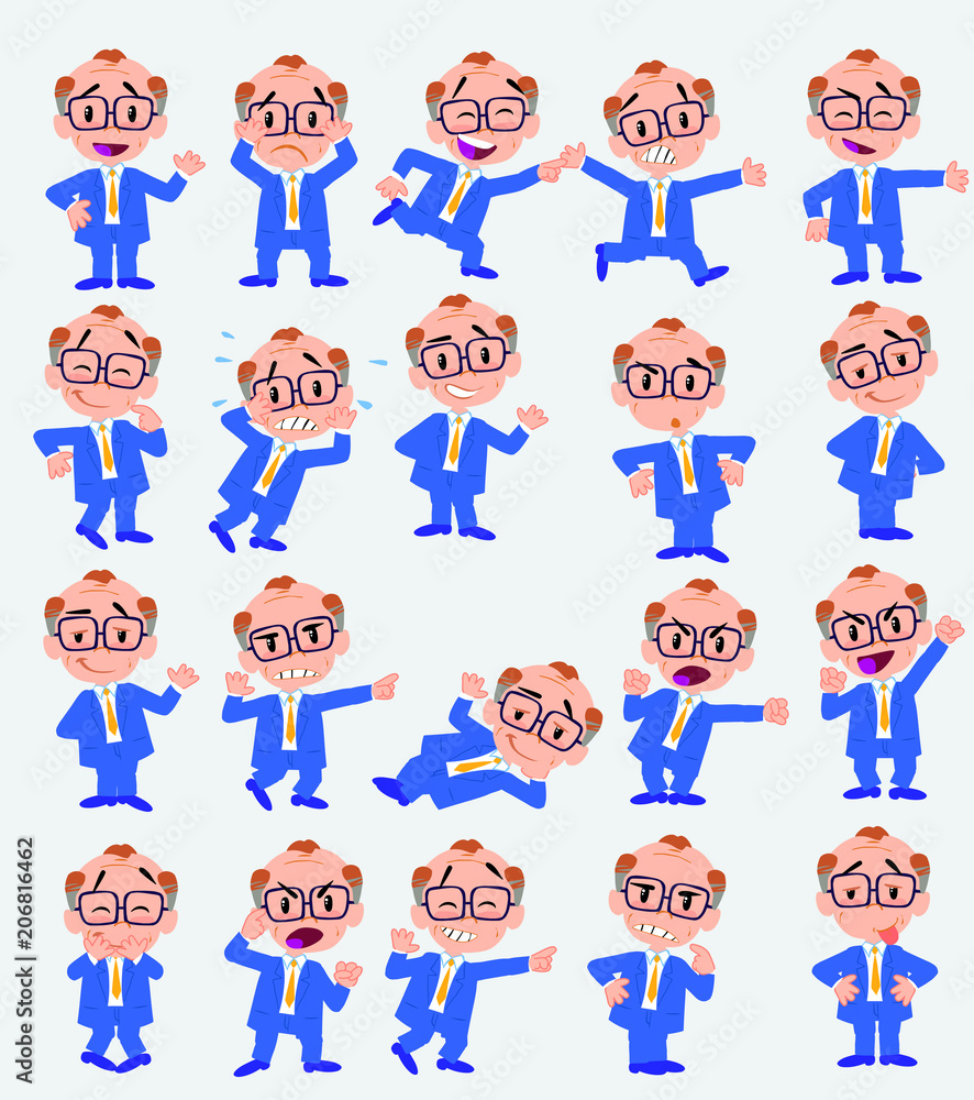 Businessman. Twenty eight expressions and basics body elements, template for design work and animation. Vector illustration to Isolated and funny cartoon character. Businessman. Twenty eight expressions and basics body elements, template for design work and animation. Vector illustration to Isolated and funny cartoon character.
