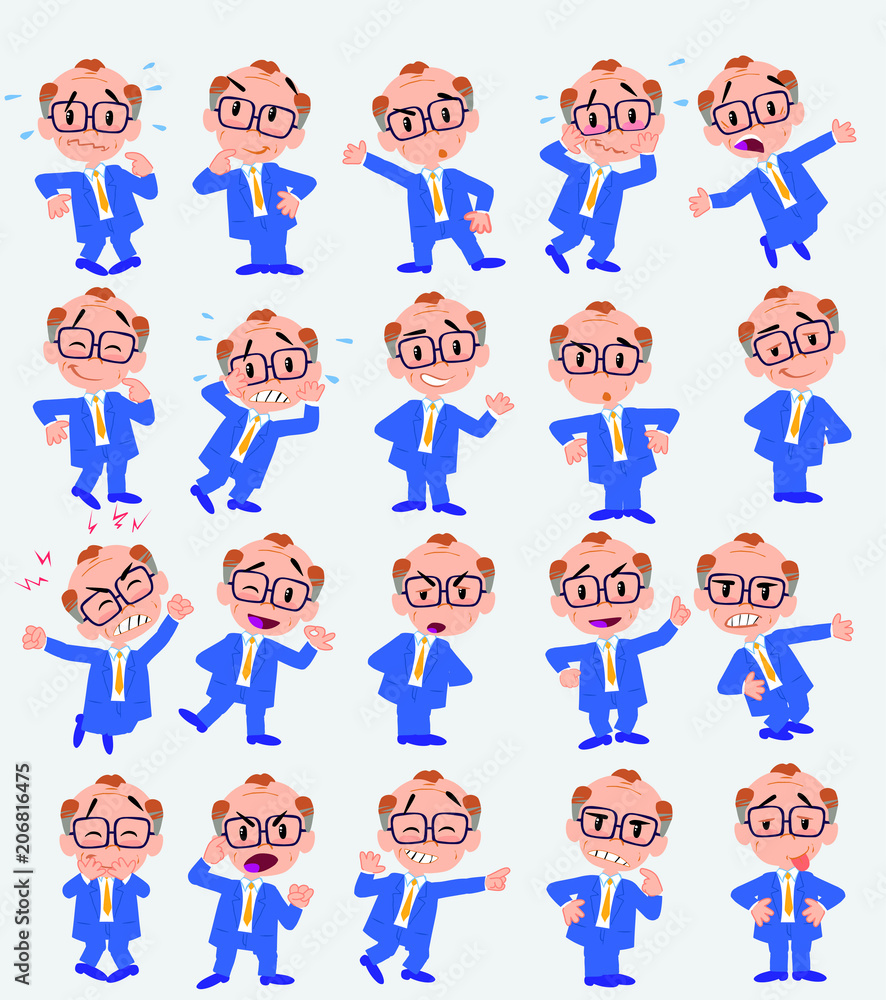 Businessman. Twenty eight expressions and basics body elements, template for design work and animation. Vector illustration to Isolated and funny cartoon character. Businessman. Twenty eight expressions and basics body elements, template for design work and animation. Vector illustration to Isolated and funny cartoon character.