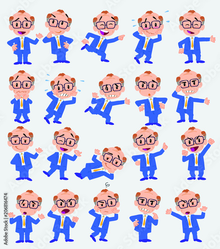 Businessman. Twenty eight expressions and basics body elements, template for design work and animation. Vector illustration to Isolated and funny cartoon character. © David