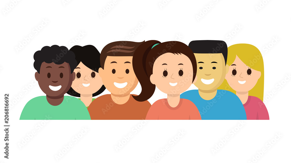 Smiling multinational people horizontal poster Smiling multinational people horizontal poster