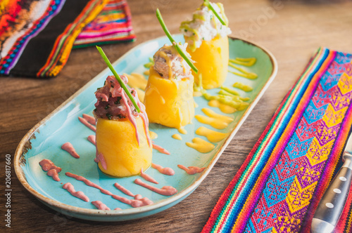 Causa traditional peruvian food