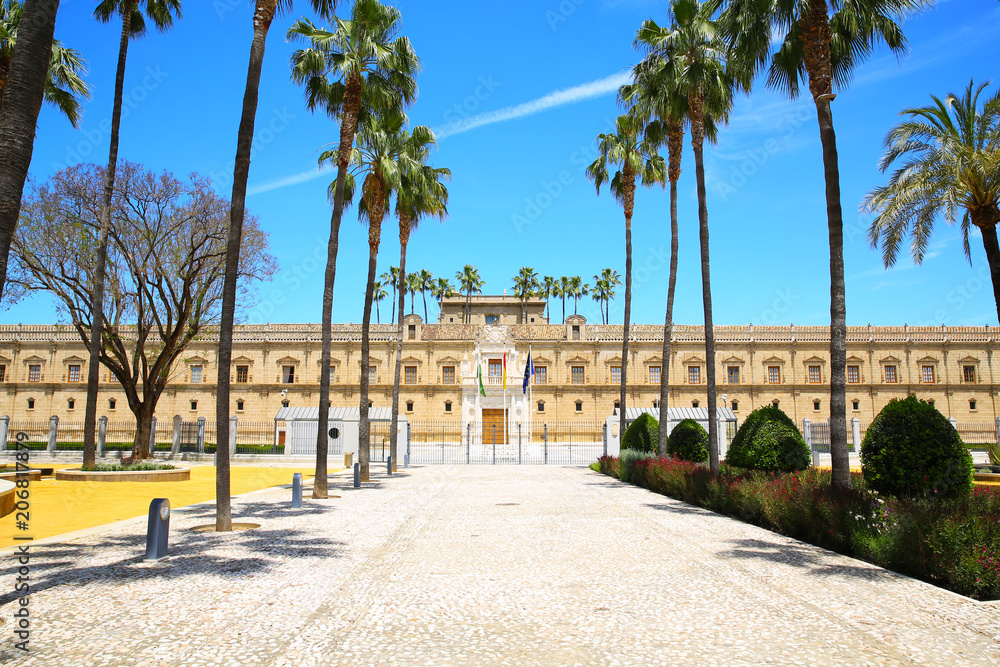 The historic Parliament Building of Andalusia in Sevilla, Spain