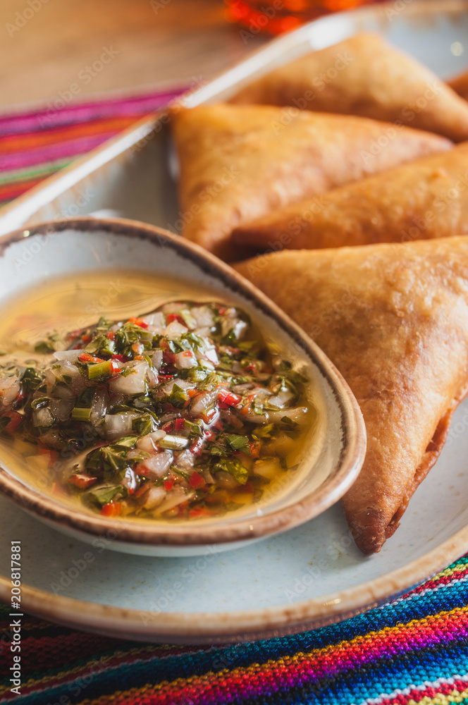 Empanadas with pevre colorful close up Empanadas with pevre colorful close up