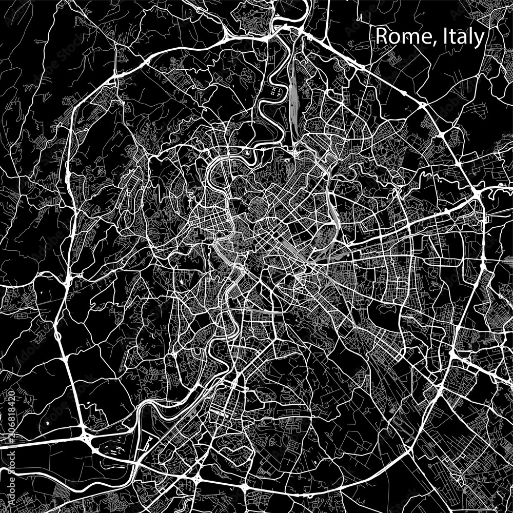 Area map of Rome, Italy