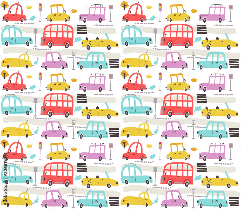 Seamless pattern with cars Seamless pattern with cars