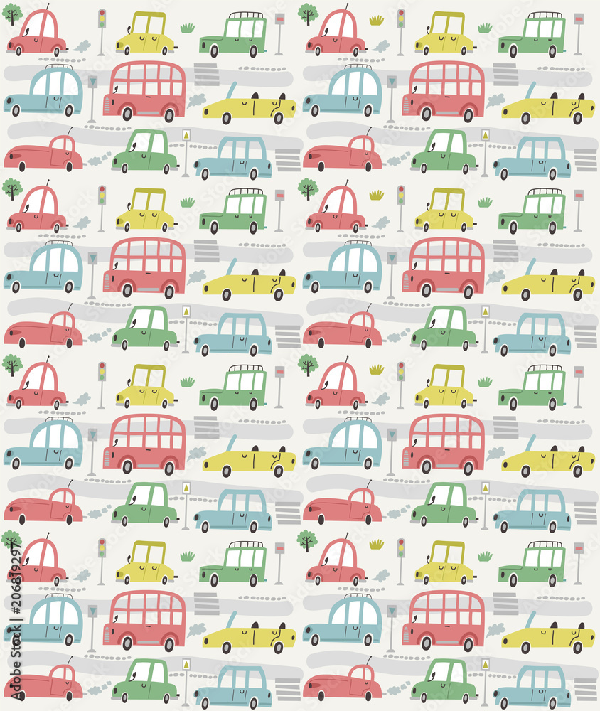 Seamless pattern with cars Seamless pattern with cars
