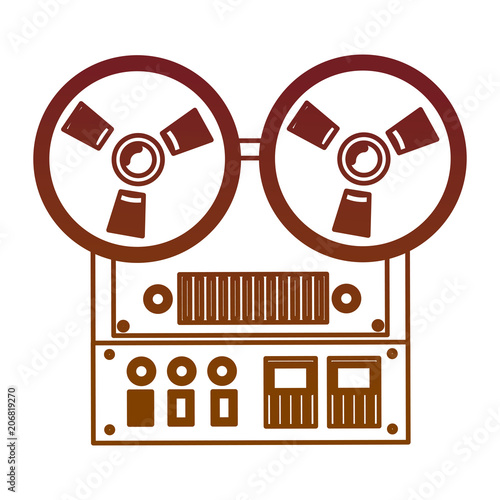 reel to reel tape recorder audio retro device vector illustration