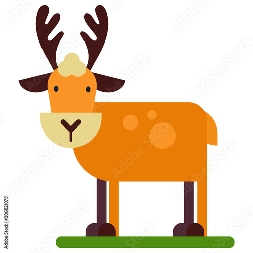 Christmas cute reindeer haracter vector New Year illustration of deer animal for sleigh