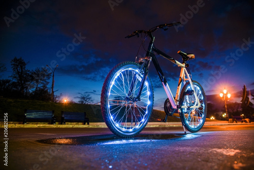 bicycle with luminous wheels