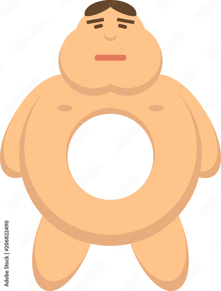 Obraz premium White man donut on a white background