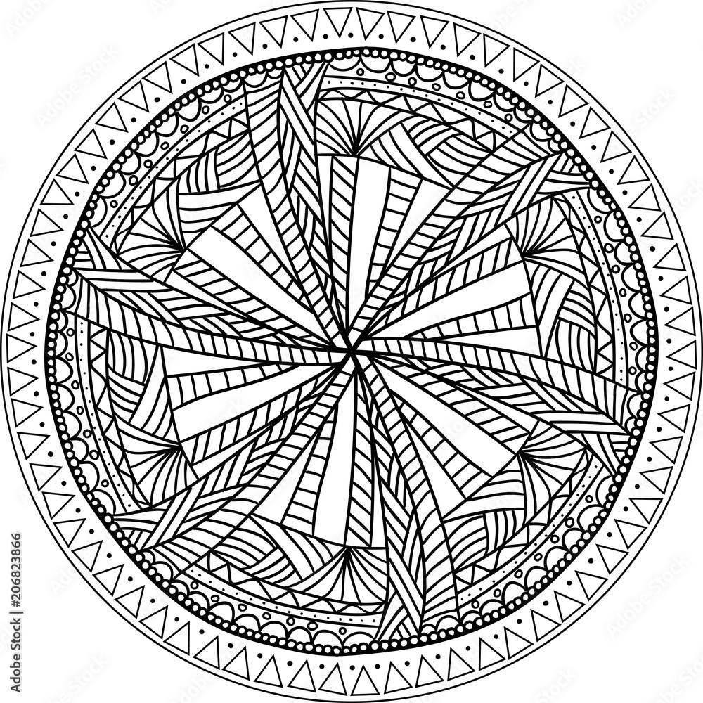 Round Pattern Mandala. Abstract design of Persian- Islamic-Turkish-Ara bic vector circle floral ornamental border